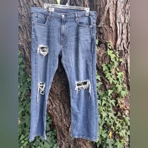 Mens Levis 569 Loose Straight Jeans Distressed Size 38x30 Camo NWT